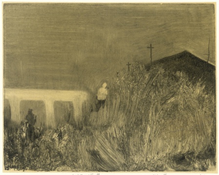 张雷 《白衣行者 》 14 ×17.5cm 纸本油墨 2014
张雷 《白衣行者 》 14 ×17.5cm 纸本油墨 2014