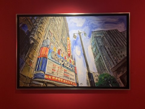 《洛杉矶城中的剧院》 139.7×213.4cm 布面丙烯 2015-2016
《洛杉矶城中的剧院》 139.7×213.4cm 布面丙烯 2015-2016