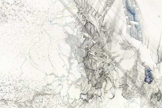 熊辉 & 韦邦雨 《Same Line Twice 18 (Detail)》70 x 138 cm 纸本颜料、墨、圆珠笔 2019 图片来源:艺术家
熊辉 & 韦邦雨 《Same Line Twice 18 (Detail)》70 x 138 cm 纸本颜料、墨、圆珠笔 2019 图片来源:艺术家