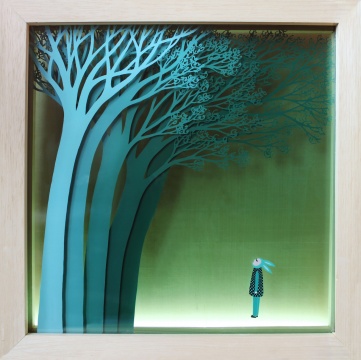 虞华《透过时光-01》玻璃重叠.丙烯.45cm×45cm.2016
虞华《透过时光-01》玻璃重叠.丙烯.45cm×45cm.2016