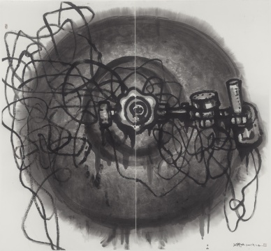 《呼/吸之三》 198×180cm 纸本水墨 2019
《呼/吸之三》 198×180cm 纸本水墨 2019