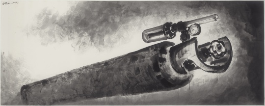 《呼/吸之四》 365×145cm 纸本水墨 2019
《呼/吸之四》 365×145cm 纸本水墨 2019