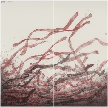 《箴象191216》 249×249cm 纸本水墨设色 2019
《箴象191216》 249×249cm 纸本水墨设色 2019
