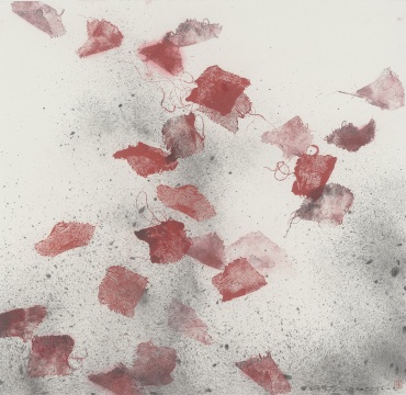 《疫期日记200217-2》 69×69cm 纸本设色拓印 2020
《疫期日记200217-2》 69×69cm 纸本设色拓印 2020