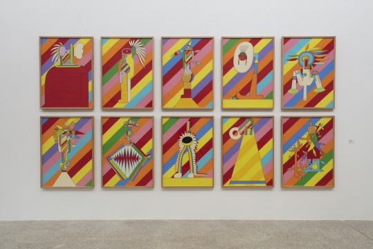 《十个印第安人(彩虹)》 100x72.7cm x10 布面丙烯 1996
《十个印第安人(彩虹)》 100x72.7cm x10 布面丙烯 1996