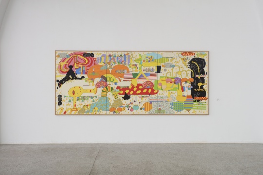 冈本信治郎 《虫世界——五十步笑百步》 390.3x162cm 布面丙烯 1997
冈本信治郎 《虫世界——五十步笑百步》 390.3x162cm 布面丙烯 1997