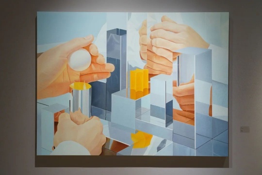 梁浩 《欲让球燃烧的人》 2020 布面油画 150×200cm
梁浩 《欲让球燃烧的人》 2020 布面油画 150×200cm