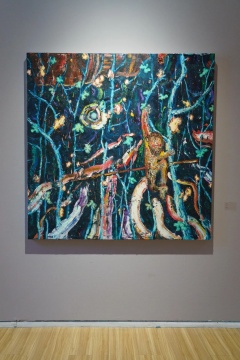 董鹤 《匿林揽月》 2019 布面油画 150×150cm
董鹤 《匿林揽月》 2019 布面油画 150×150cm