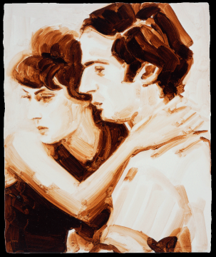 《让娜·莫罗和弗朗索瓦·特吕弗(黑衣新娘)》 板上油彩 28.2 x 23.3 cm 2005
《让娜·莫罗和弗朗索瓦·特吕弗(黑衣新娘)》 板上油彩 28.2 x 23.3 cm 2005