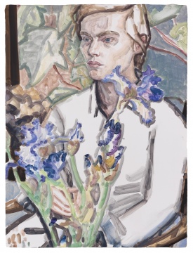 《鸢尾花和克拉拉,商业街》 木板油彩 61.5 × 46 cm 2012
《鸢尾花和克拉拉,商业街》 木板油彩 61.5 × 46 cm 2012