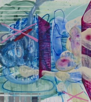 张季 《哗啦啦,喉漏漏,滋滋滋。》200×180cm 布面丙烯油画 2020
张季 《哗啦啦,喉漏漏,滋滋滋。》200×180cm 布面丙烯油画 2020