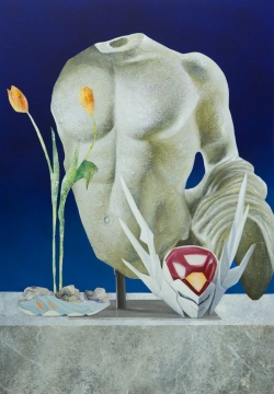 郑田明 《植物,宇宙骑士和石雕》布面丙烯 200 x 140 cm 2020
郑田明 《植物,宇宙骑士和石雕》布面丙烯 200 x 140 cm 2020