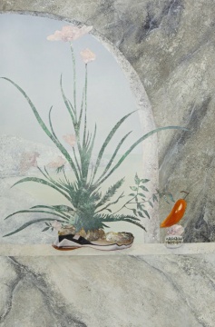 郑田明 《植物,AJ13,和墨镜》布面丙烯 160 x 120 cm 2020
郑田明 《植物,AJ13,和墨镜》布面丙烯 160 x 120 cm 2020