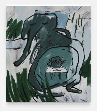 约书亚·纳塔森 《The pregnant Elephant》 175x155cm 布面油画 2020 约书亚·纳塔森 《The pregnant Elephant》 175x155cm 布面油画 2020