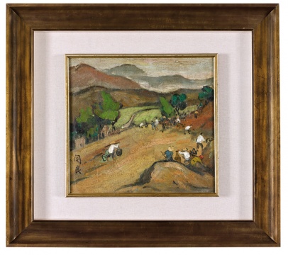 关良《劳动》布面油画 52×49cm
关良《劳动》布面油画 52×49cm