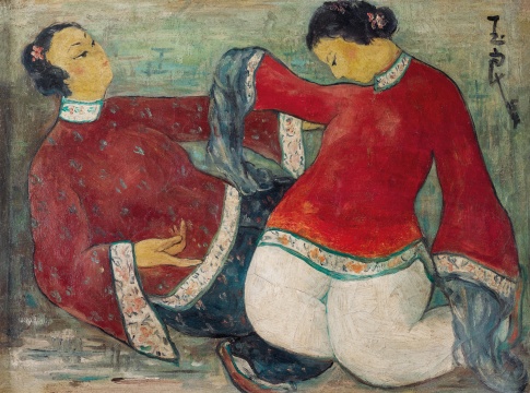 潘玉良《袖舞》布面油画 38×50.5cm 1954
