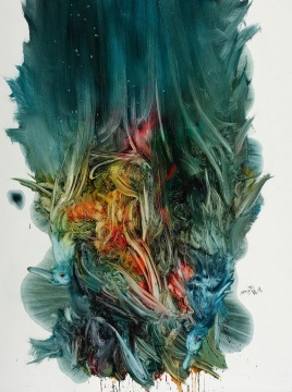 《禽殇·沉羽》 150cmX200cm 布上油画 2009
《禽殇·沉羽》 150cmX200cm 布上油画 2009