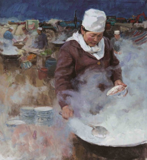 曹新林 《羊肉汤》132x120cm 油彩亚麻布 2011
曹新林 《羊肉汤》132x120cm 油彩亚麻布 2011