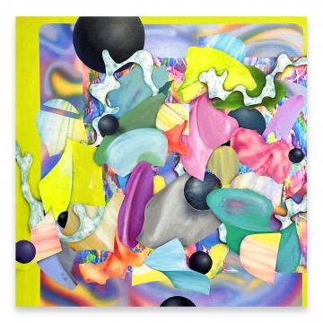 贺天琪 《九颗黑珍珠》 120x120cm 布面丙烯 2019
贺天琪 《九颗黑珍珠》 120x120cm 布面丙烯 2019