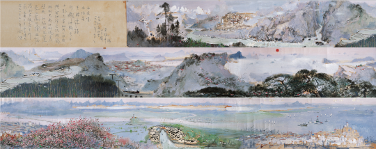 吴冠中 《长江万里图》22.5×509cm 纸上油彩 1973-1974
