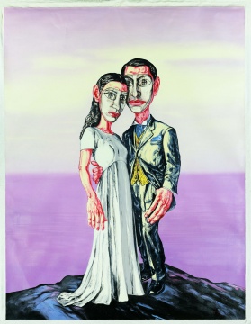 曾梵志《A系列之三·婚礼》296×231cm 布面油画 2001
