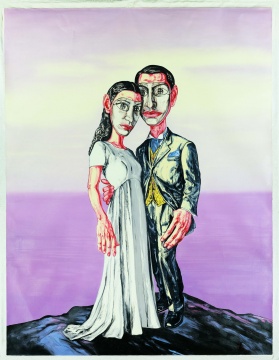 曾梵志《A系列之三·婚礼》296×231cm 布面油画 2001
曾梵志《A系列之三·婚礼》296×231cm 布面油画 2001