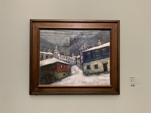 马克·夏加尔《俄罗斯村庄》73x92cm 布面油画 1929

