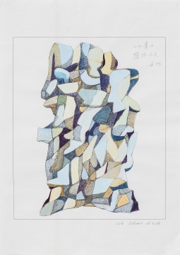 《纸本手稿No.3》9.7x42cm 纸本水彩、铅笔 2015
