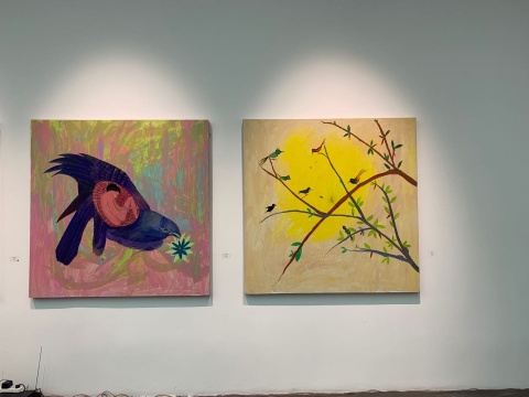 右《创世纪NO.9》150×150cm 布面油画 2020左 《创世纪NO.10》150×150cm 布面油画 2020 右《创世纪NO.9》150×150cm 布面油画 2020左 《创世纪NO.10》150×150cm 布面油画 2020