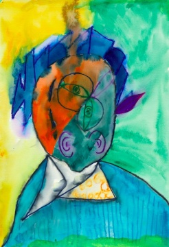 《庚子年的面孔NO.15》27×38cm 纸面水彩 2020 《庚子年的面孔NO.15》27×38cm 纸面水彩 2020