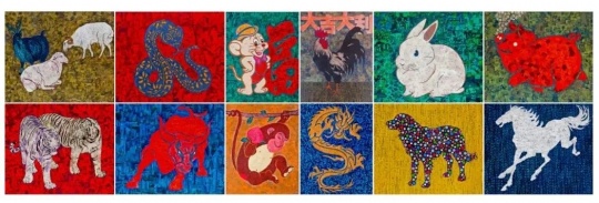 《十二生肖》 100cmX120cm X8 100cmX80cm X4 2017年
《十二生肖》 100cmX120cm X8 100cmX80cm X4 2017年
