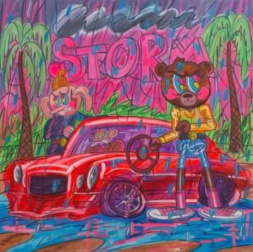 《暴风雨来临》210x210cm 布面油画 2020
《暴风雨来临》210x210cm 布面油画 2020