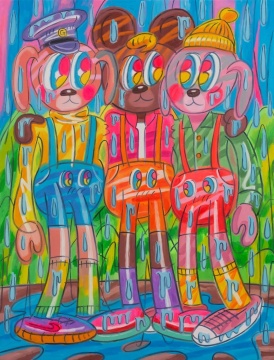 《泪和雨》170x130cm 布面油画 2020
《泪和雨》170x130cm 布面油画 2020