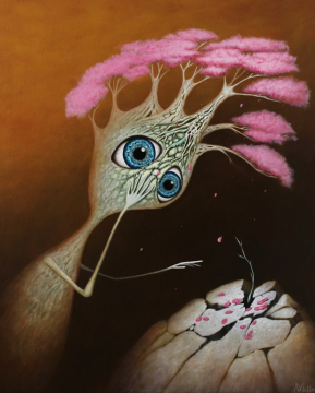 奥古斯威利亚,《樱花》,2018,油画,81x 100 ,图片由⻄班牙国家艺术协会提
奥古斯威利亚,《樱花》,2018,油画,81x 100 ,图片由⻄班牙国家艺术协会提