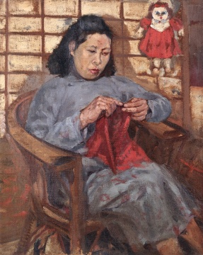 《画家之妻高淑贞》91.2×73cm 布面油彩 1940s
《画家之妻高淑贞》91.2×73cm 布面油彩 1940s