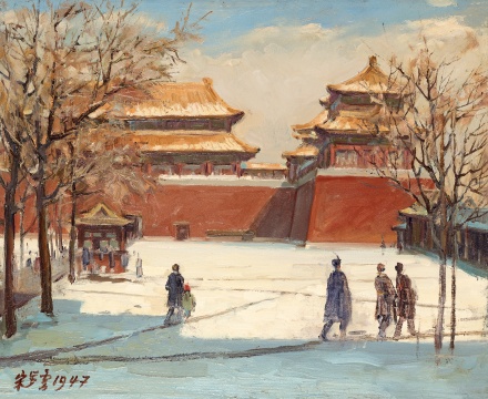 《午门》 46.4×56.3cm 木板油彩 1947
《午门》 46.4×56.3cm 木板油彩 1947