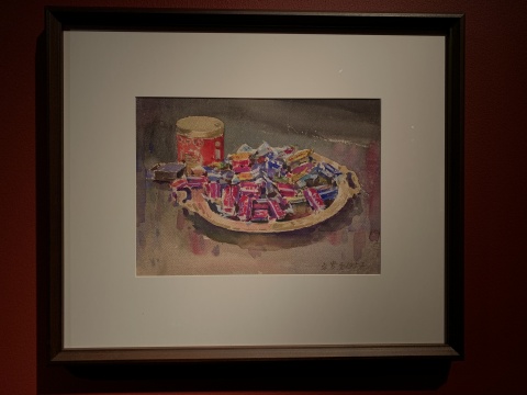 《戒烟糖》 27.5×38cm 纸本水彩 1957
《戒烟糖》 27.5×38cm 纸本水彩 1957