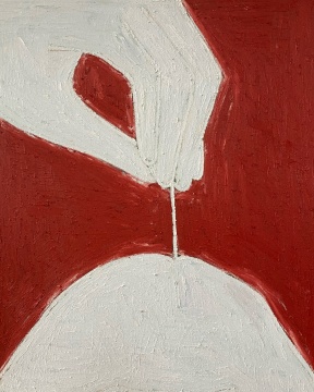钟乐星，《针灸术》146×114 cm，布面油画，2018
