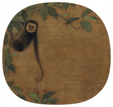 佚名（宋）《攀猿图》镜框 设色绢本 21×22 cm 华艺国际（北京）2020秋季拍卖会拍品
