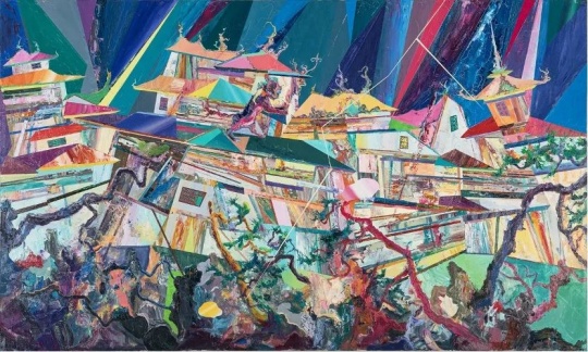 王源远《 雷音图》 150×250cm 布面油画 2019 图片致谢艺术家和玉兰堂
王源远《 雷音图》 150×250cm 布面油画 2019 图片致谢艺术家和玉兰堂