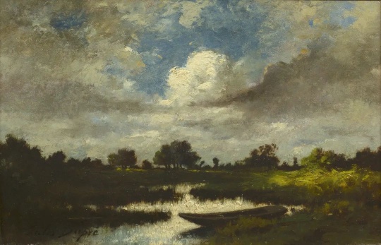 Jules Dupre《landscape》 21.5x33cm 木板油画 1852 图片致谢康德美术馆
Jules Dupre《landscape》 21.5x33cm 木板油画 1852 图片致谢康德美术馆
