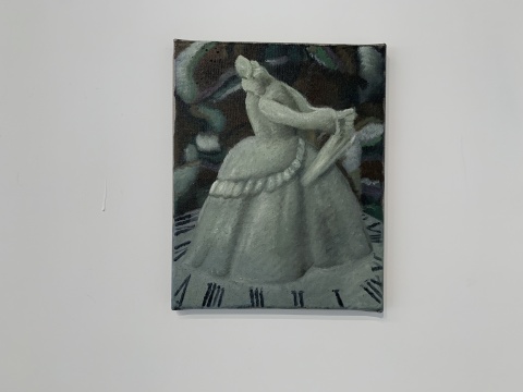 伊西·伍德 《少女气息的日晷写生》30×24cm 亚麻布面油画 2020
