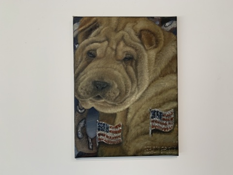 伊西·伍德 《荧光笔!美国》40×30cm 亚麻布面油画 2020
伊西·伍德 《荧光笔!美国》40×30cm 亚麻布面油画 2020