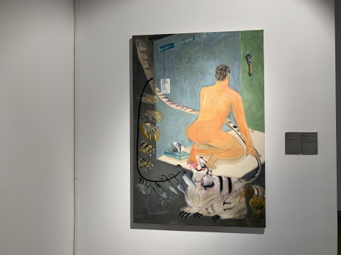 皆藤斋 《自幻-虎》 140 x 95 cm 丝绒面油画棒、炭笔、丙烯  2017
