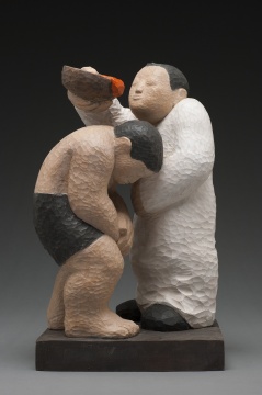 《受膏者》 32×27×54cm 香樟木 2019
《受膏者》 32×27×54cm 香樟木 2019