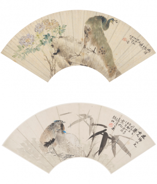 任颐
(1840 - 1895)
孔雀、竹枝鹧鸪
镜心 设色纸本
18 x 52.5 cm(每幅)
无底价
任颐
(1840 - 1895)
孔雀、竹枝鹧鸪
镜心 设色纸本
18 x 52.5 cm(每幅)
无底价