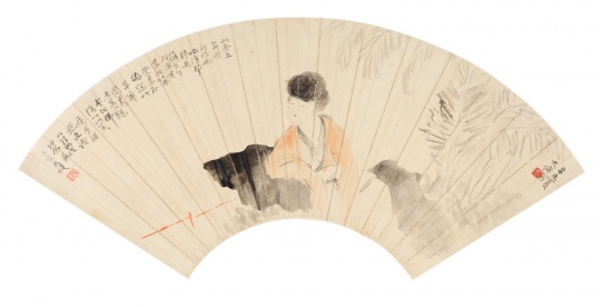 贺天健
（1890-1977）
蕉荫纳凉
镜心 设色纸本
1931年作
18.5 x 52 cm
无底价

