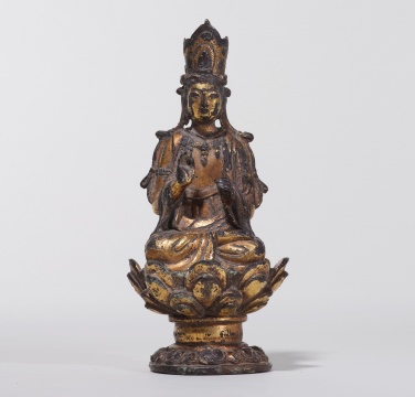 辽 铜鎏金菩萨
高 16 cm
估价：HK$ 100,000-150,000

