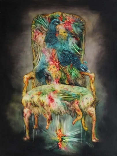 《禽殇·剩羽No.2》 200×150cm 布面油画 2009 
