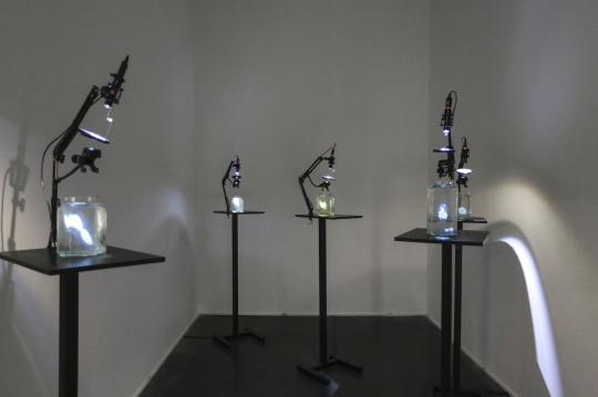 苏咏宝 《HAHTTDT NO.1-5》 190×120×80cm 负片、放大镜、LED射灯、摆臂、钢脚 2019
苏咏宝 《HAHTTDT NO.1-5》 190×120×80cm 负片、放大镜、LED射灯、摆臂、钢脚 2019